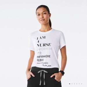 Figs White Graphic Short Sleeve Tee